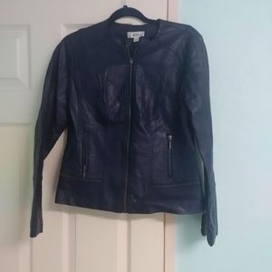 Navy Leather Jacket